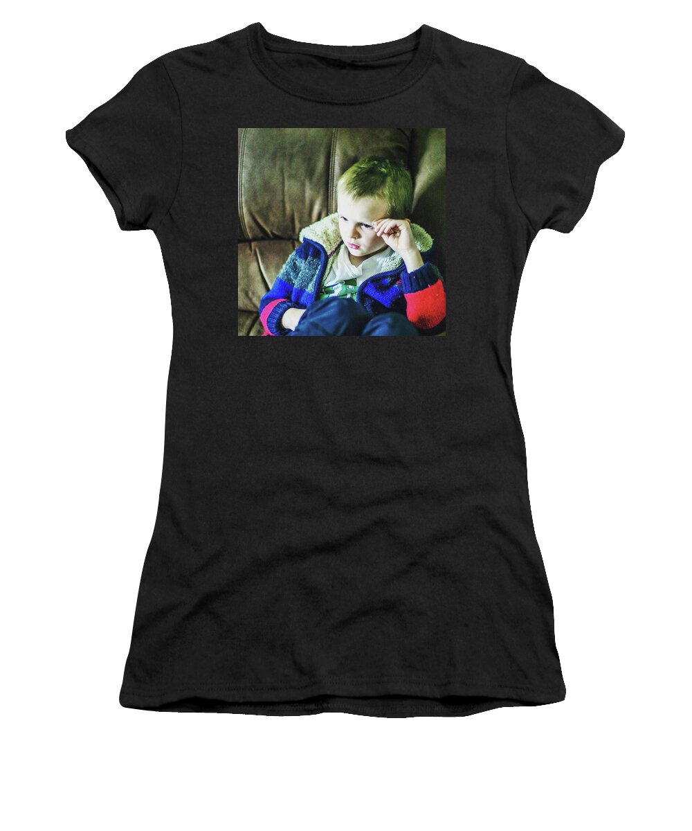  Women's T-Shirt featuring the photograph Missing This Little Guy And My Family by Aleck Cartwright