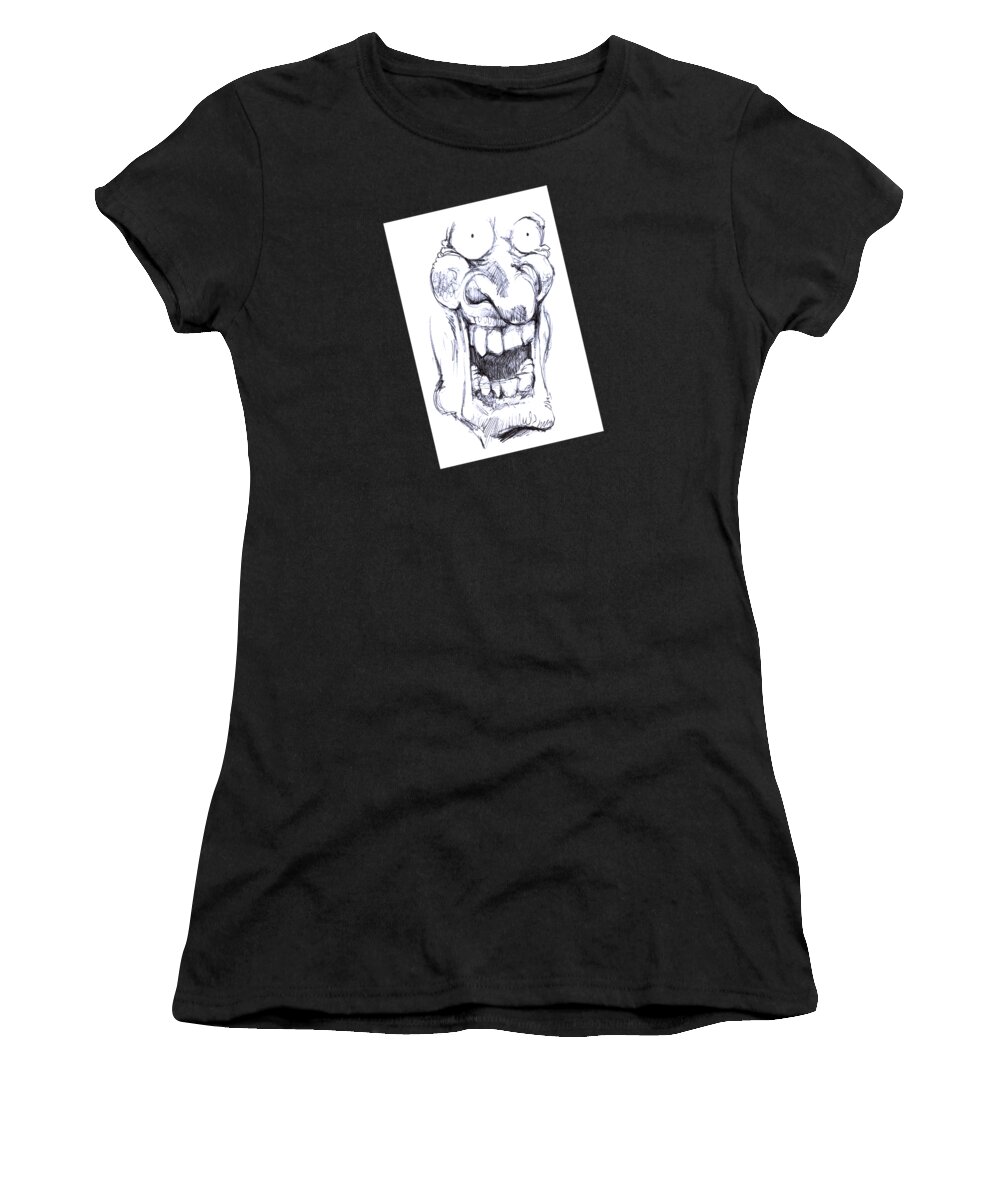 Tilted Women's T-Shirt featuring the drawing Mister Cheeseburg by Eddie Rifkind