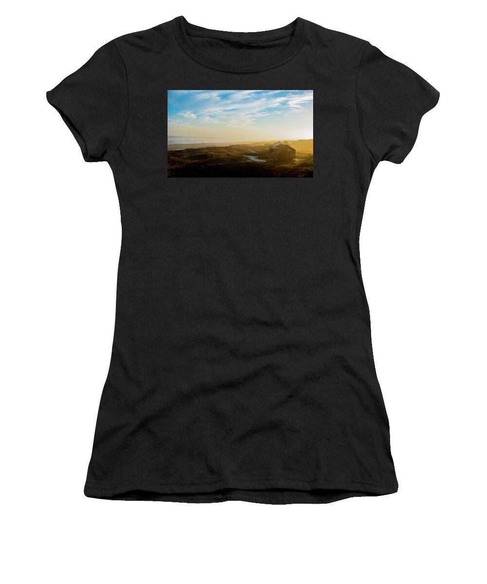 Mist Women's T-Shirt featuring the photograph Misty Beach by Brian Kinney