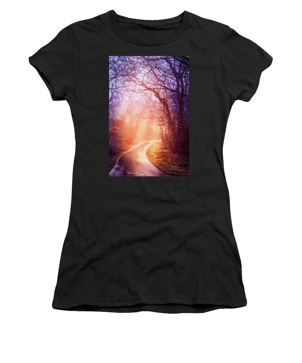 Carolina Women's T-Shirt featuring the photograph Misty Light of Dawn by Debra and Dave Vanderlaan