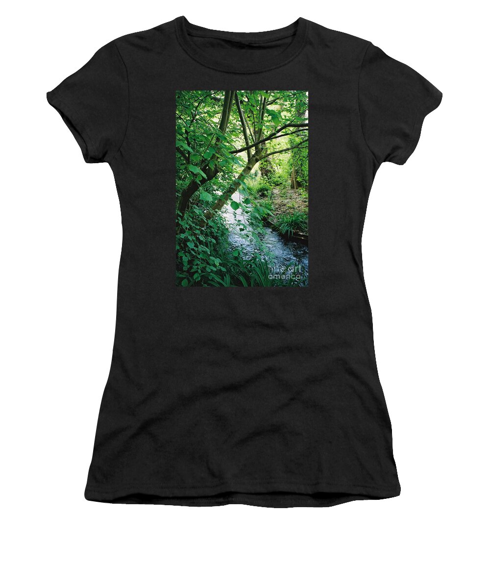 Photography Women's T-Shirt featuring the photograph Monet's Garden Stream by Nadine Rippelmeyer