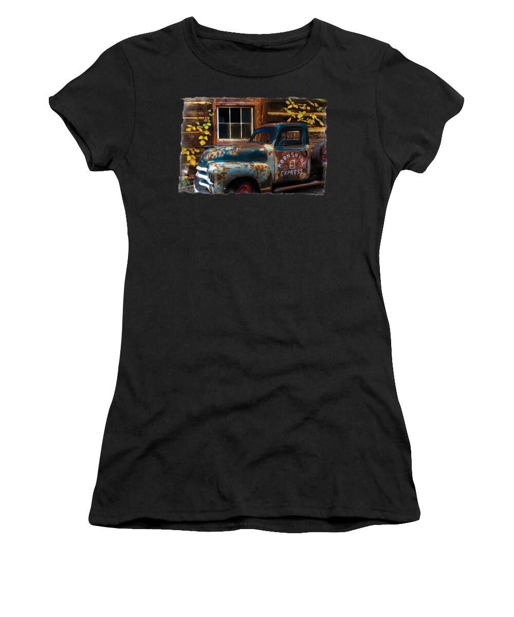 1950s Women's T-Shirt featuring the photograph Moonshine Express Bordered by Debra and Dave Vanderlaan