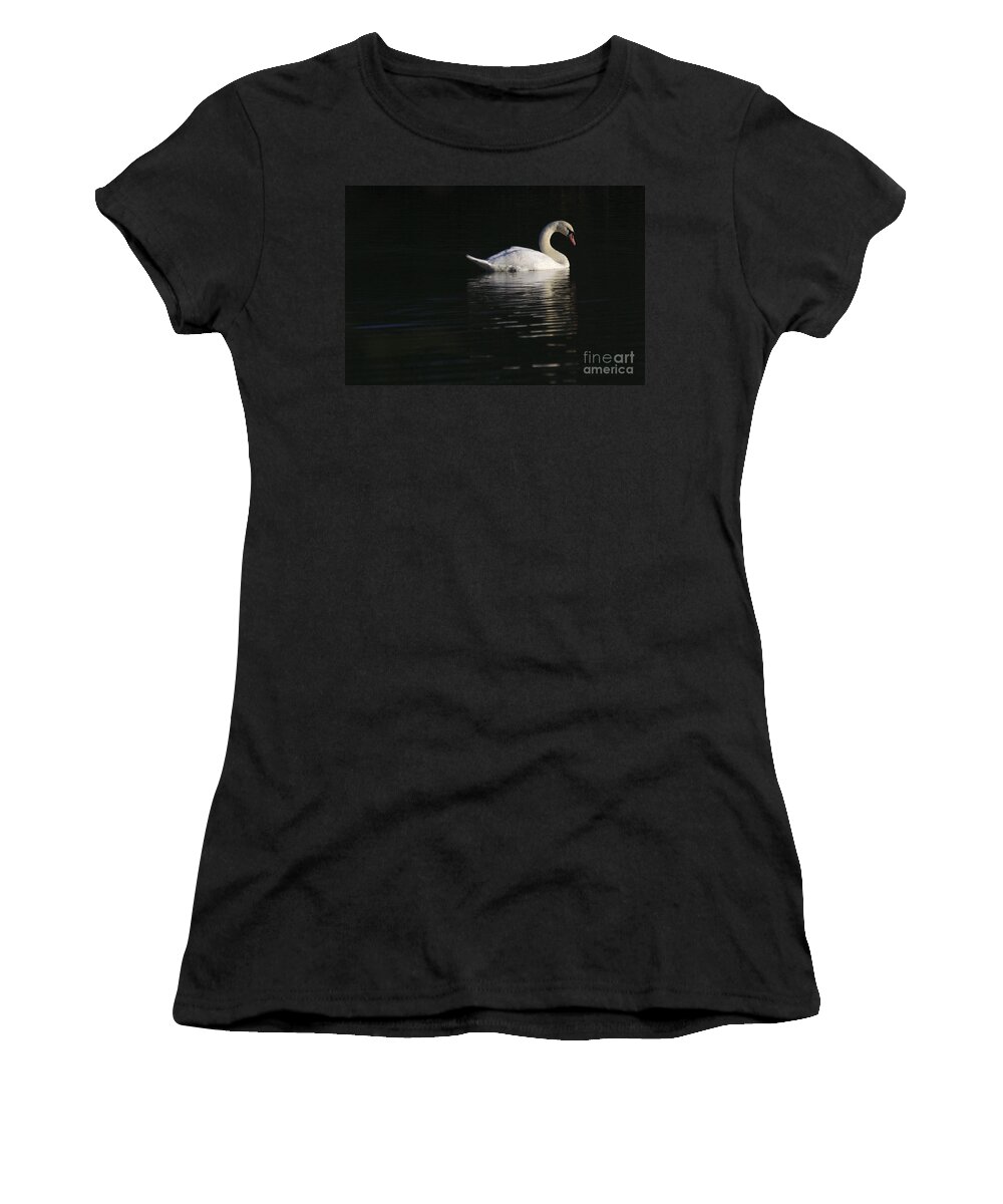 St James Lake Women's T-Shirt featuring the photograph Morning Swan by Jeremy Hayden