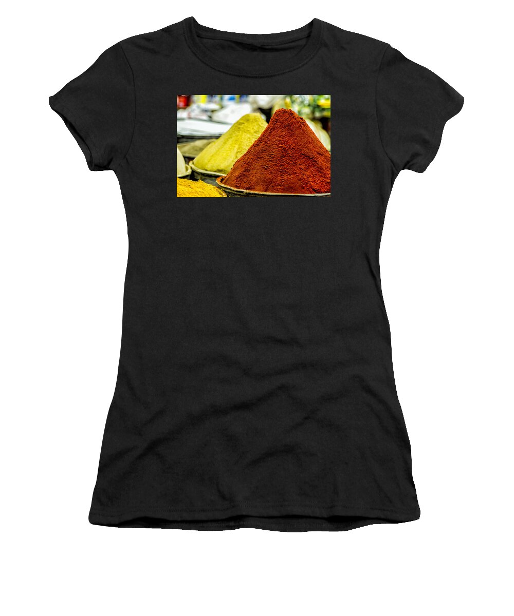 Spices Women's T-Shirt featuring the photograph Moroccan Spices by Lindley Johnson