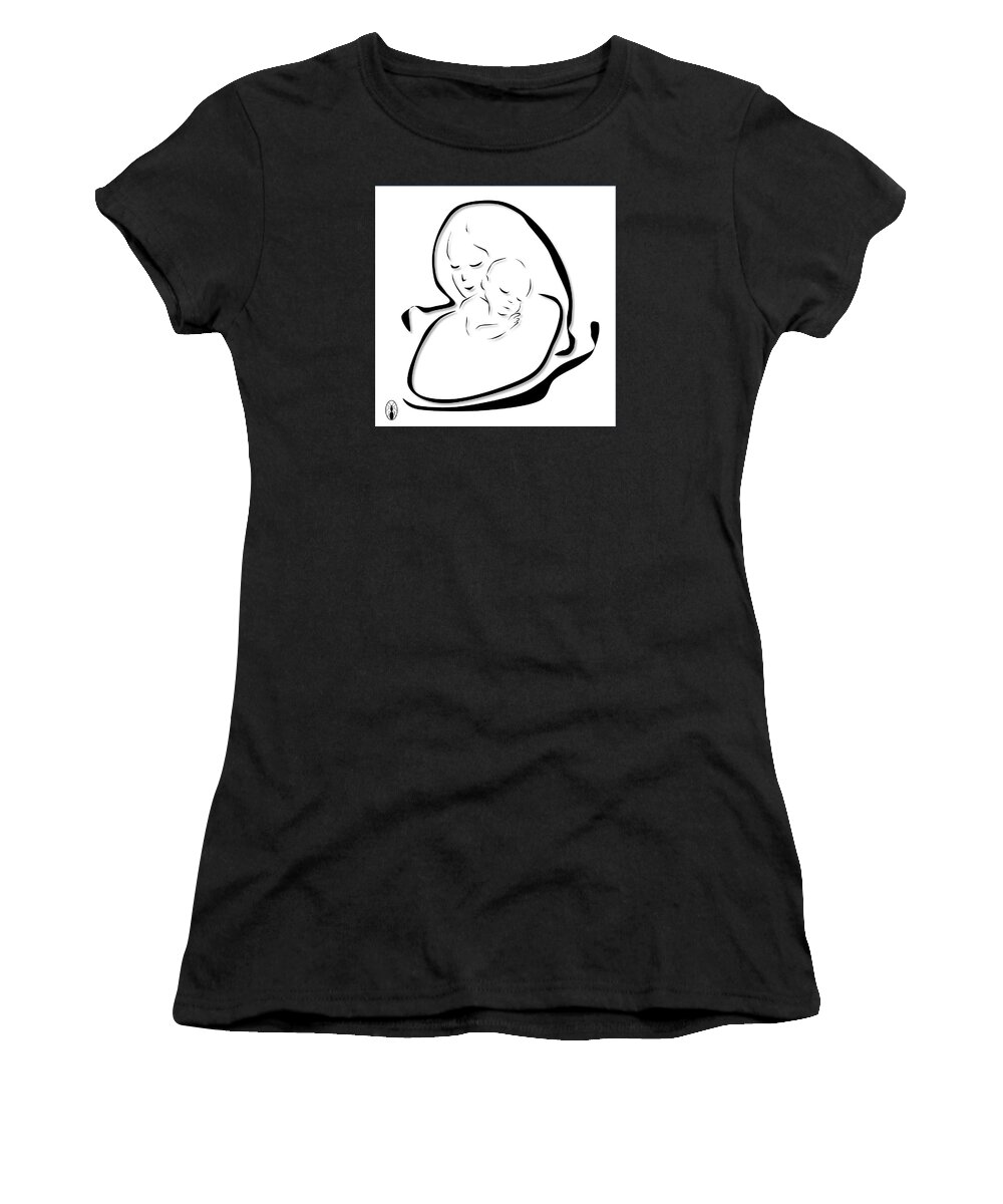 Mother Women's T-Shirt featuring the digital art Mother Child by Robert De Monos