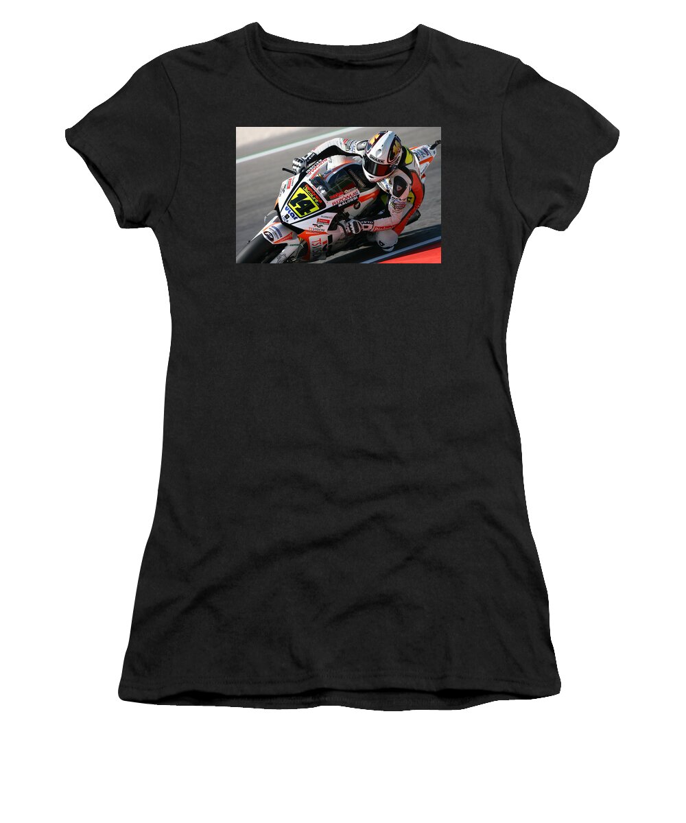 Motogp Women's T-Shirt featuring the digital art MotoGP by Maye Loeser