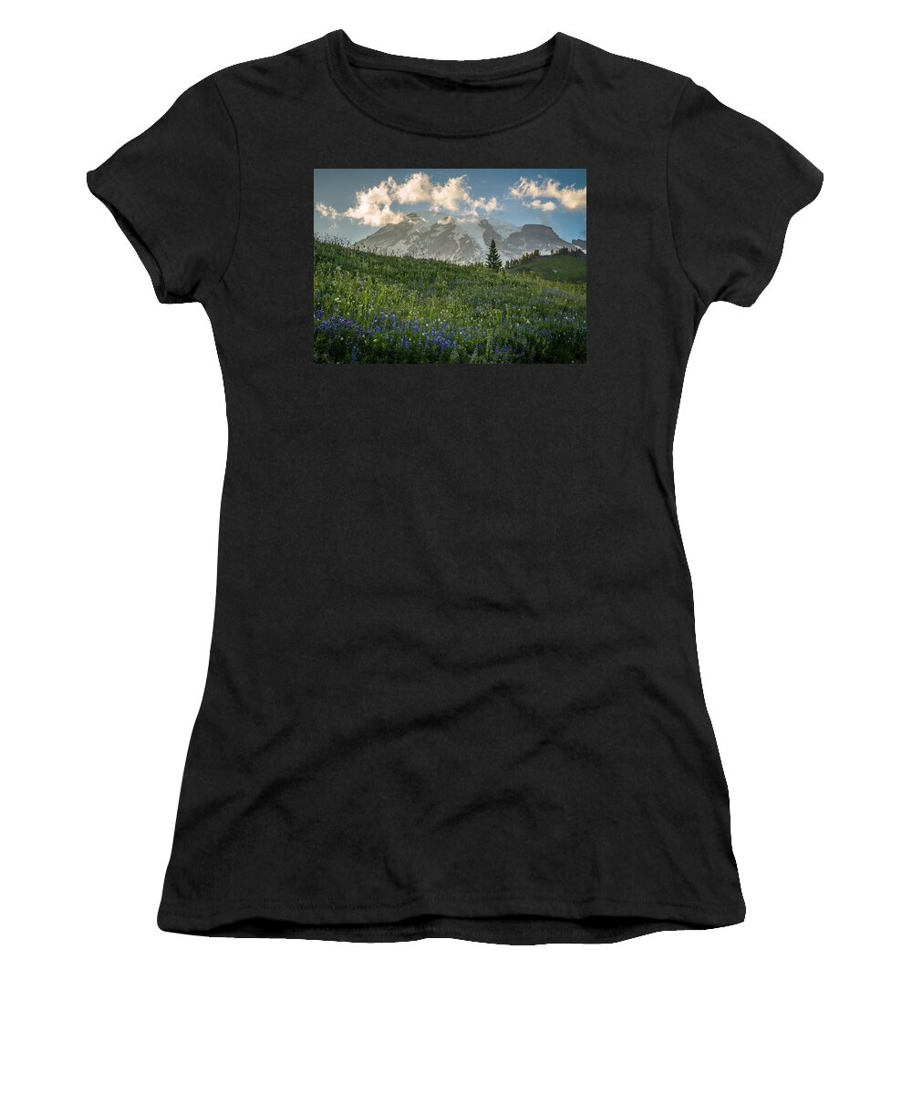 Mount Rainier Women's T-Shirt featuring the photograph Mountain Side by Kristopher Schoenleber