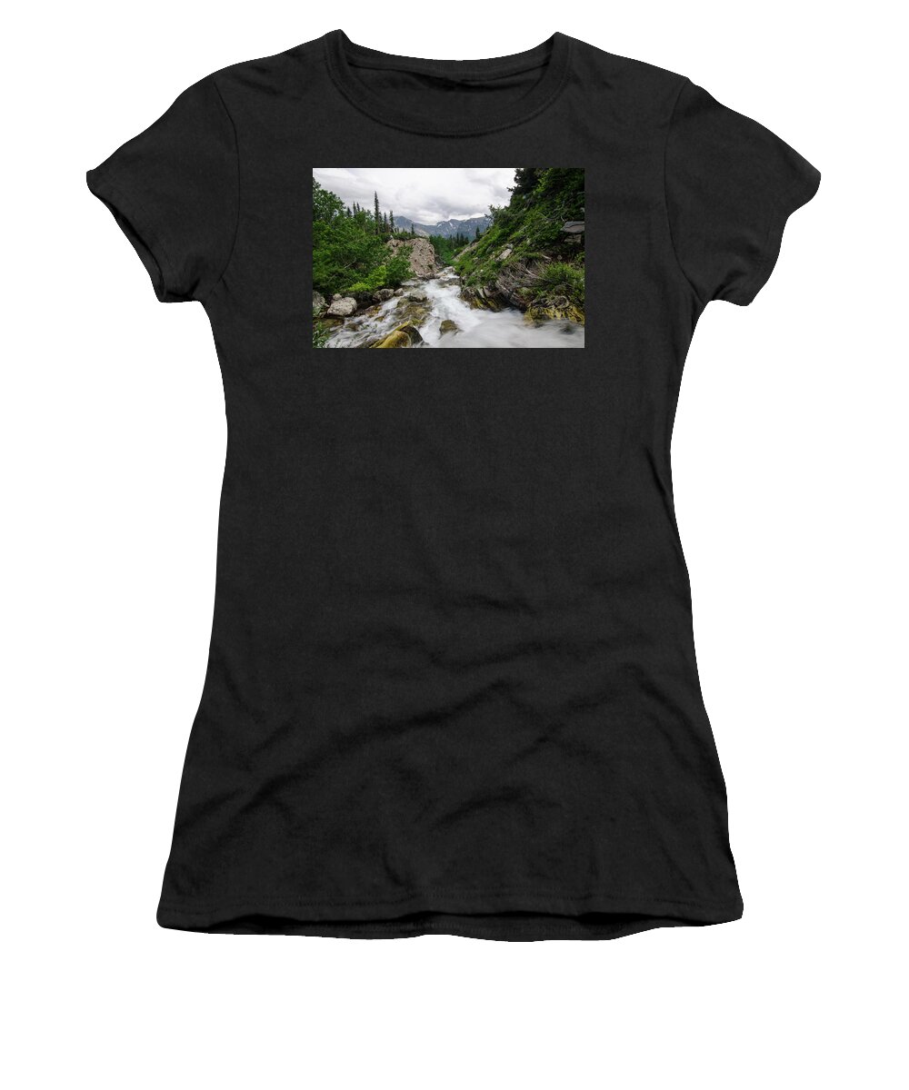 Glacier Women's T-Shirt featuring the photograph Mountain Vista by Margaret Pitcher