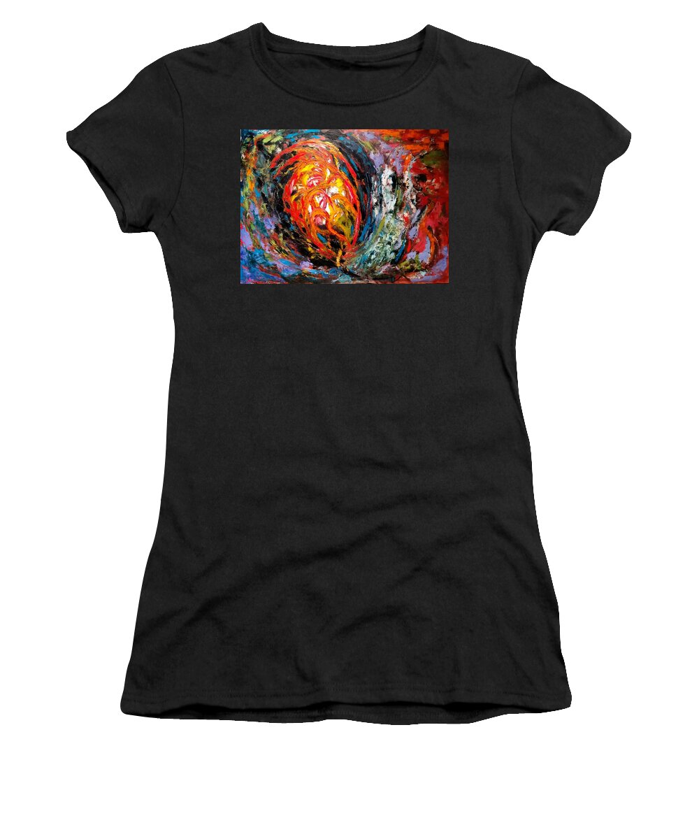 Abstract Women's T-Shirt featuring the painting Moving Energy by Nicolas Bouteneff