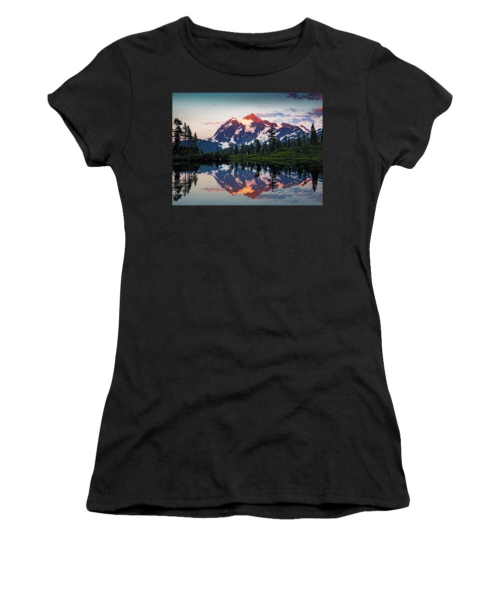 Mount Shuksan Women's T-Shirt featuring the photograph Mt. Shuksan Washington Northern Cascades by Brendan Reals