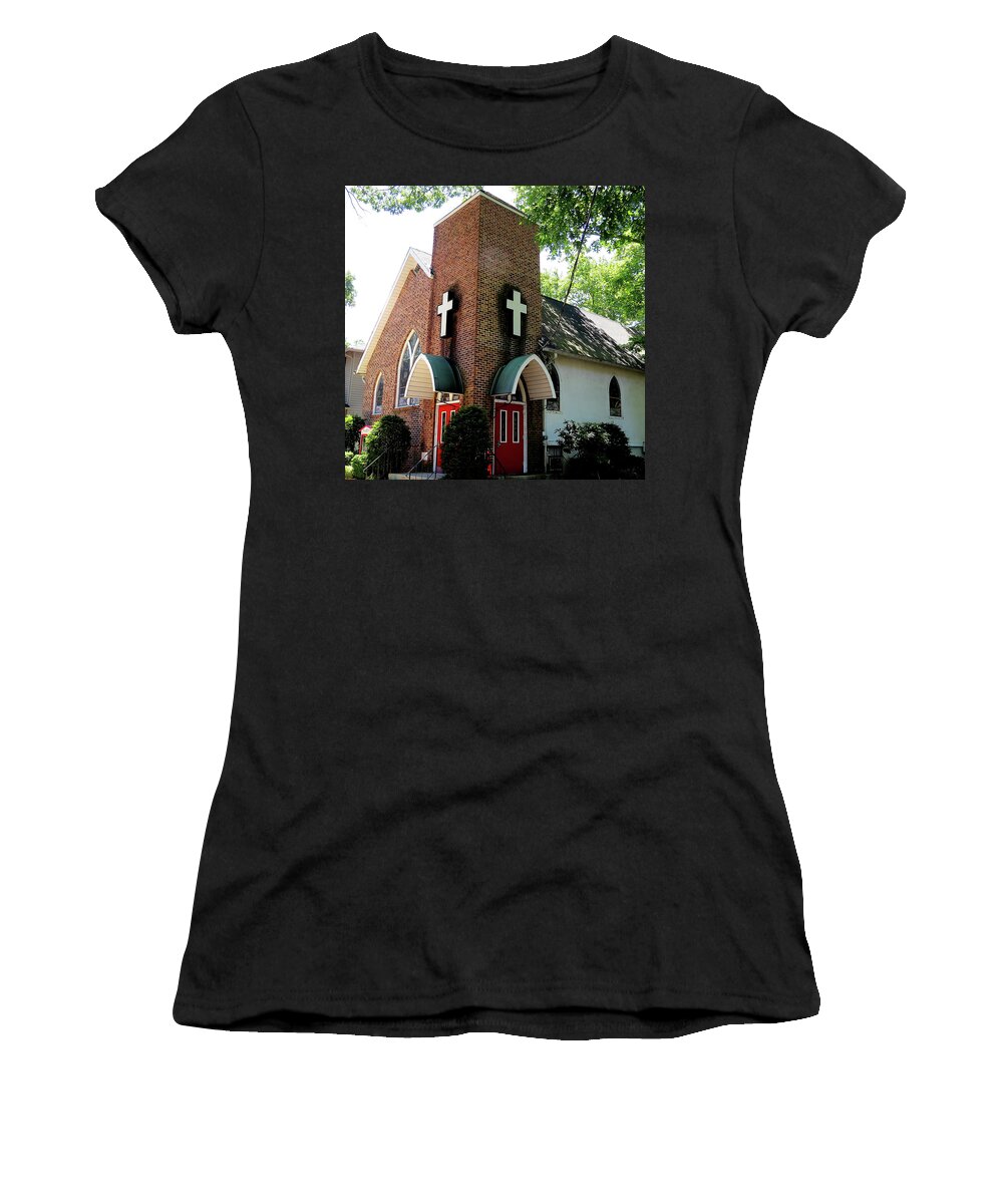 Mt. Zion Women's T-Shirt featuring the photograph Mt Zion A.m.e. Church by Linda Stern