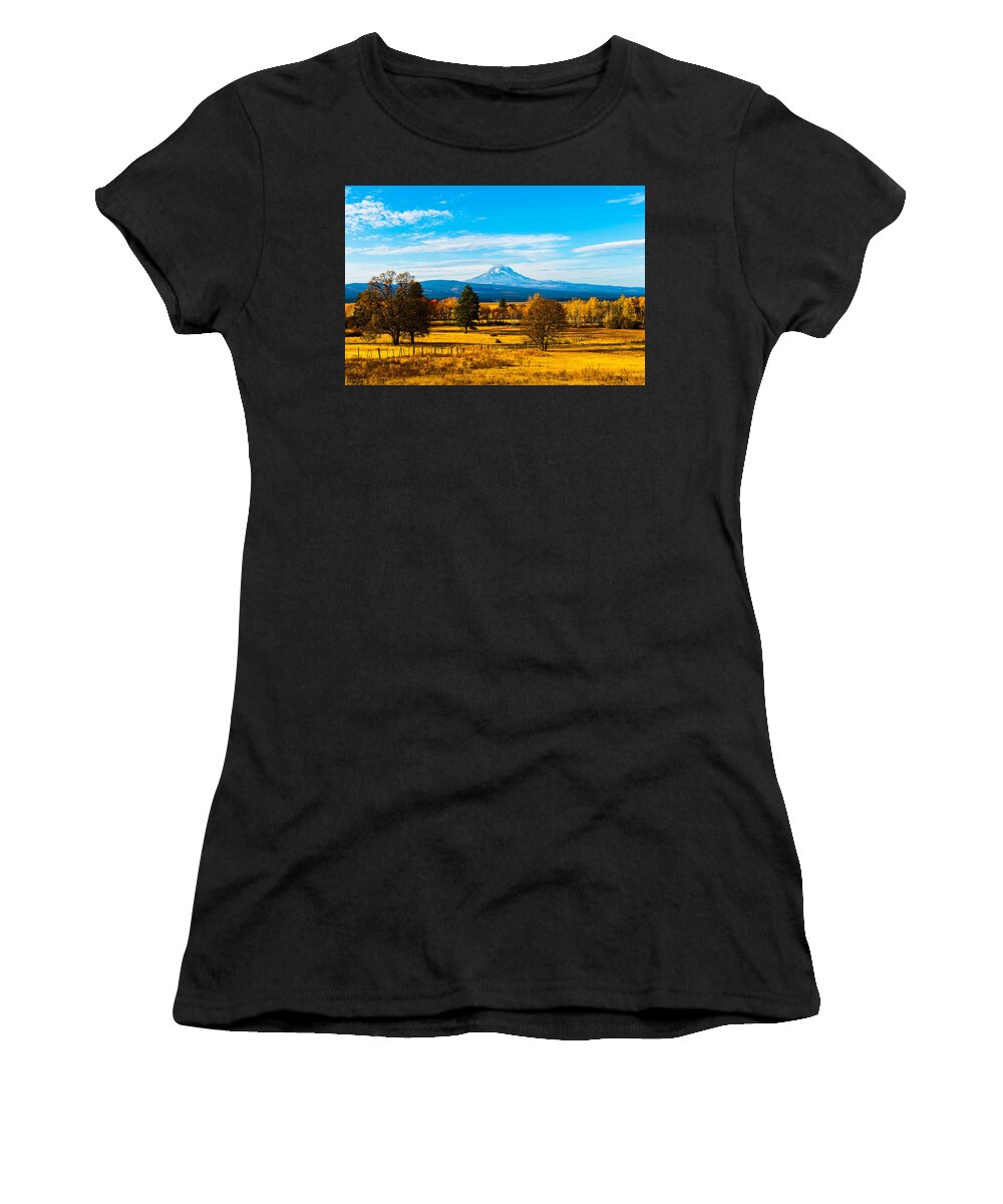 Landscape Women's T-Shirt featuring the photograph Mt.Adams in Fall color by Hisao Mogi
