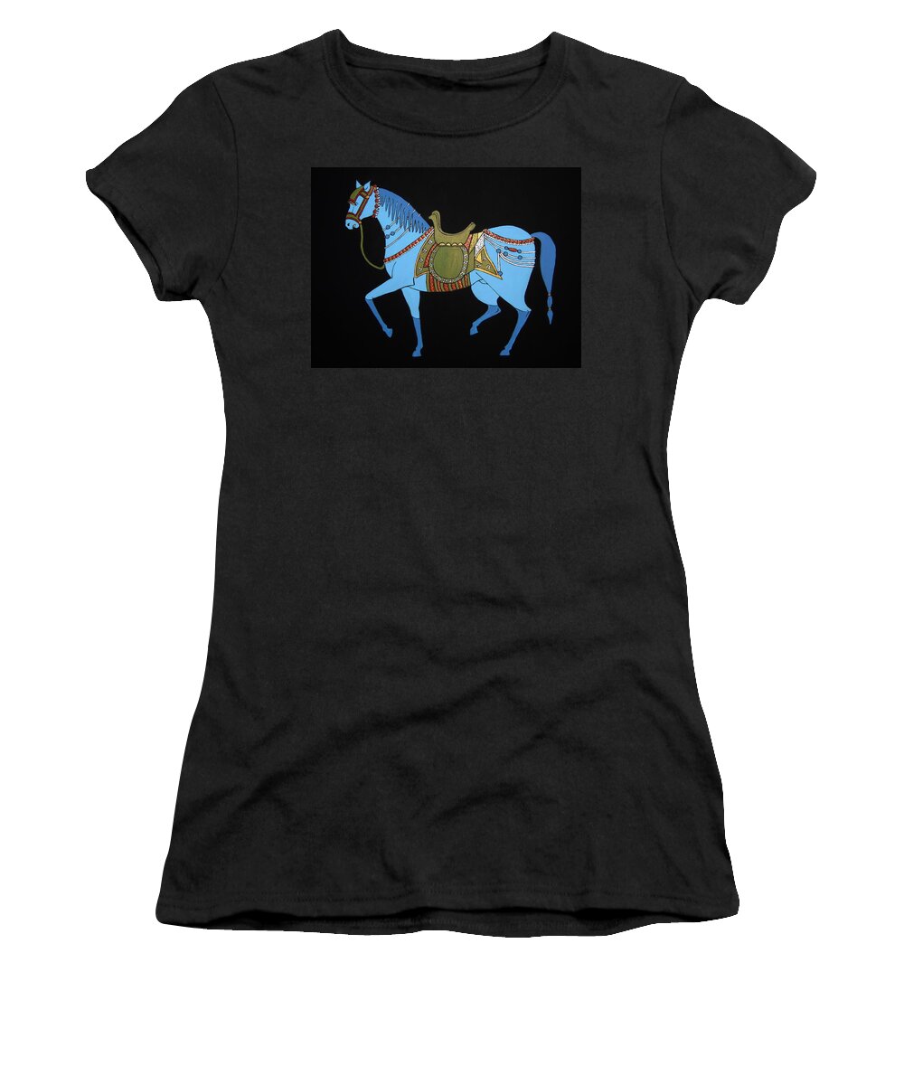 Horse Women's T-Shirt featuring the painting Mughal Horse by Stephanie Moore