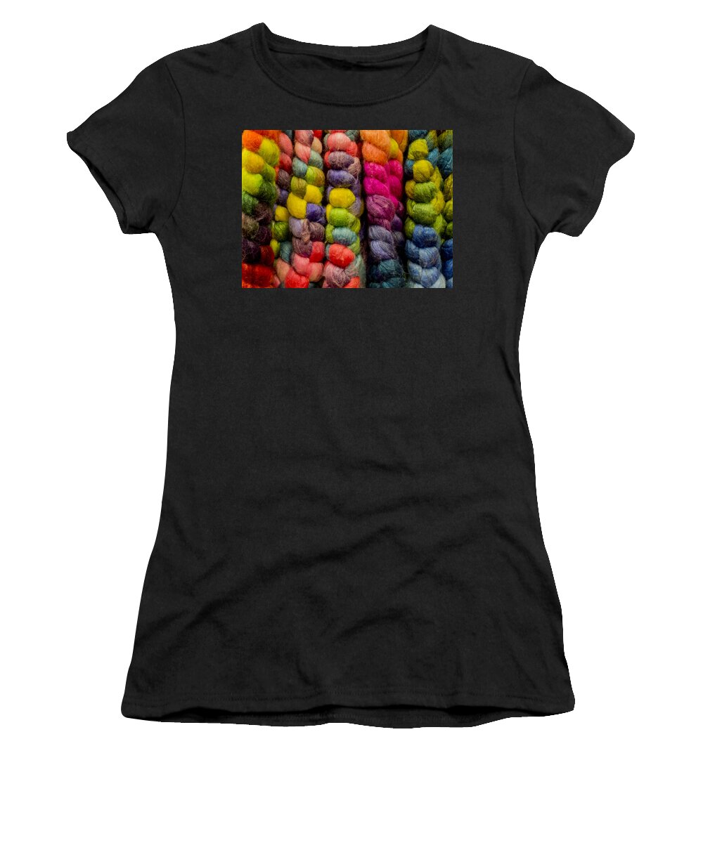Jean Noren Women's T-Shirt featuring the photograph Multicolored Roving by Jean Noren