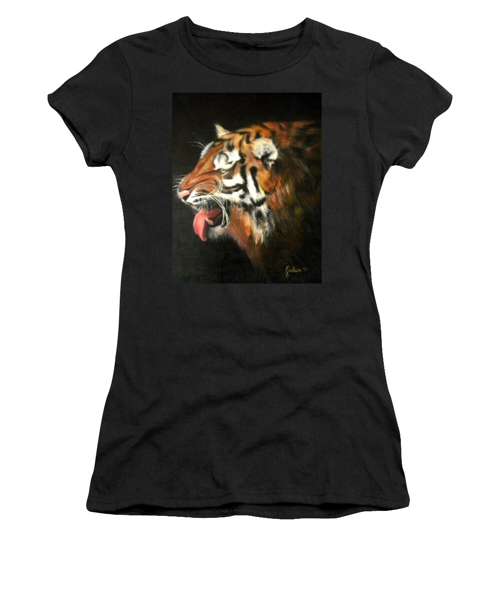 Tiger Women's T-Shirt featuring the painting My Tiger - The Year of The Tiger by Jordana Sands