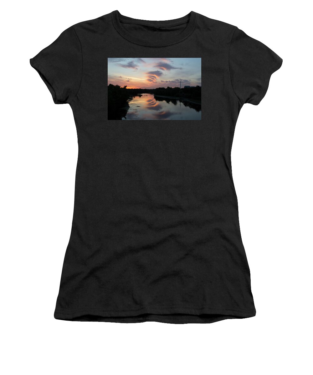 Sunset Women's T-Shirt featuring the photograph Mystic Clouds by Ellen Koplow