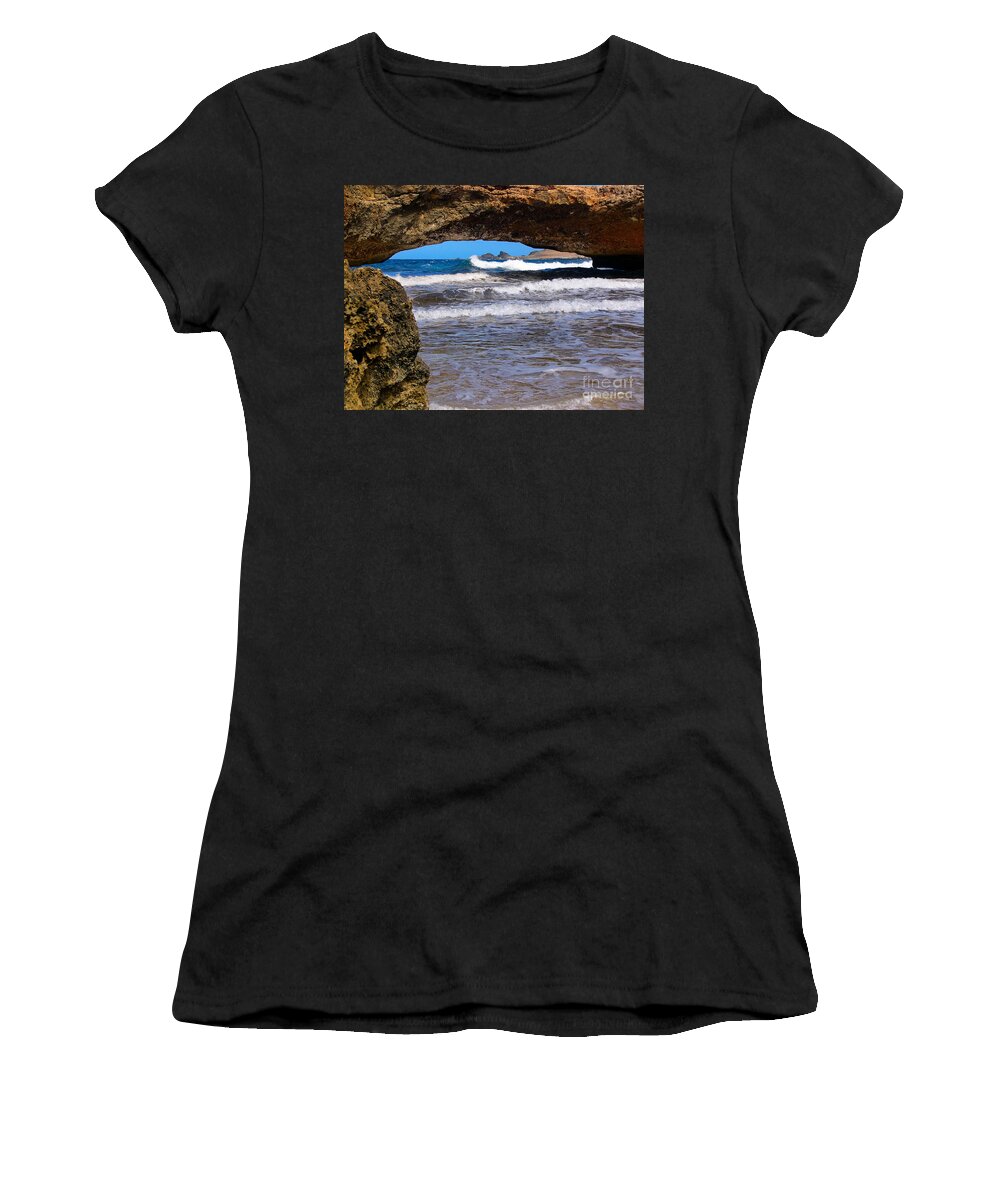 Arch Women's T-Shirt featuring the photograph Natural Bridge Aruba by Amy Cicconi