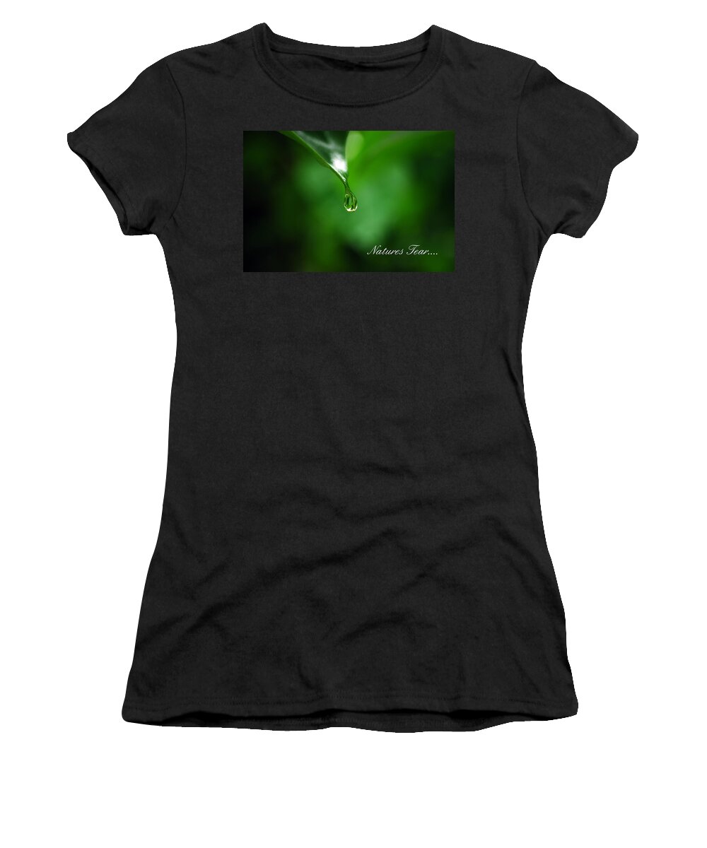 Leaf Women's T-Shirt featuring the photograph Natures Tear by Lori Tambakis