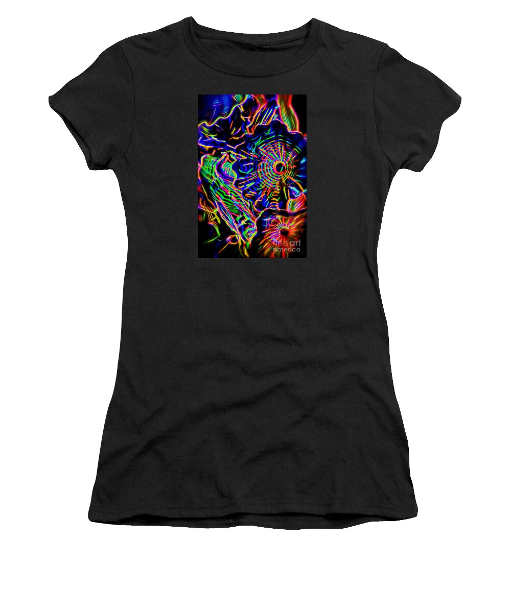 Kasia Women's T-Shirt featuring the digital art Neon Fantasy by Kasia Bitner
