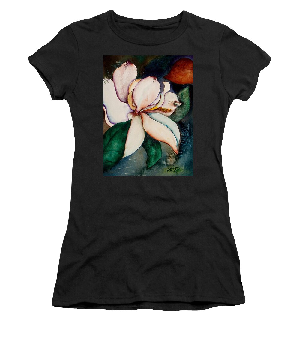Magnolia Women's T-Shirt featuring the painting New Magnolia by Lil Taylor