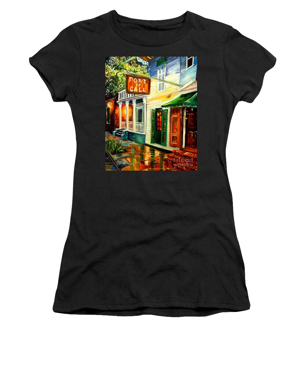 New Orleans Women's T-Shirt featuring the painting New Orleans Port of Call by Diane Millsap
