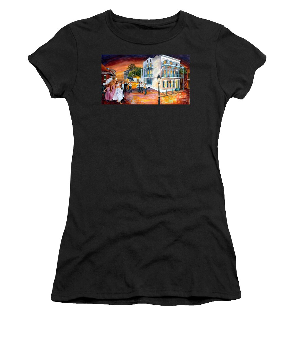 New Orleans Women's T-Shirt featuring the painting New Orleans Wedding Party by Diane Millsap