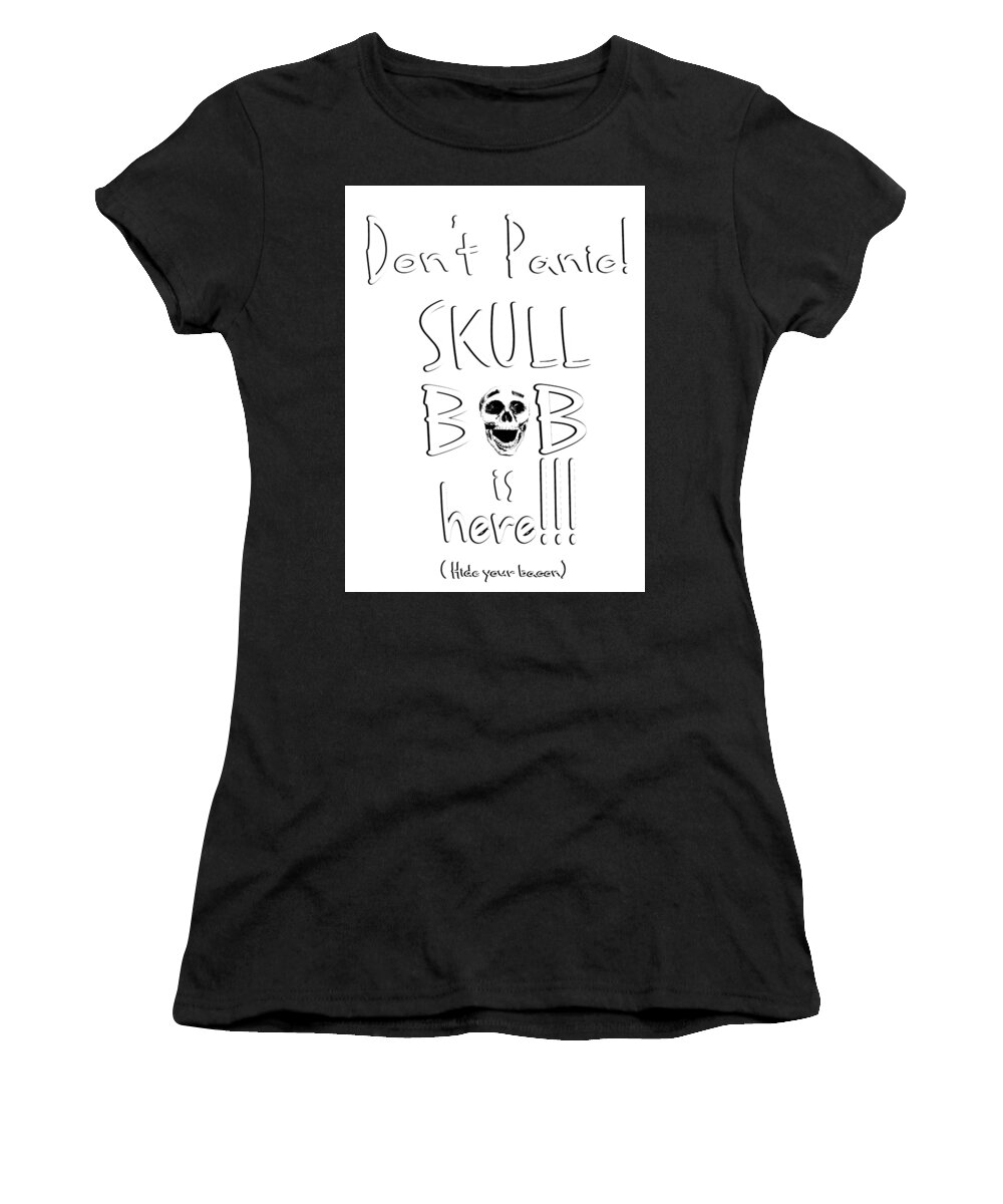  Women's T-Shirt featuring the digital art Skull Bob by Phil Koch