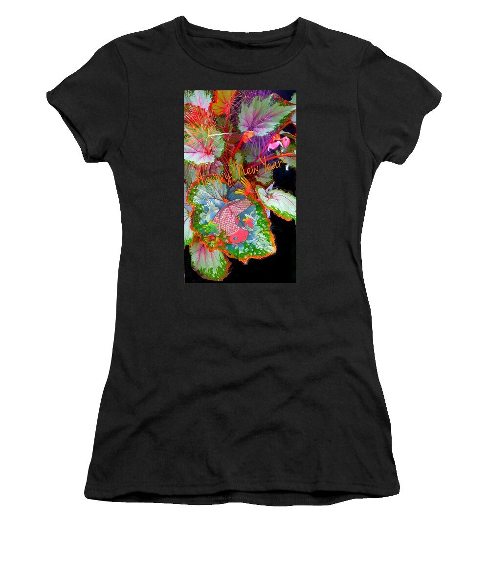Happy New Year Women's T-Shirt featuring the digital art Chinese New Year Luck by Pamela Smale Williams
