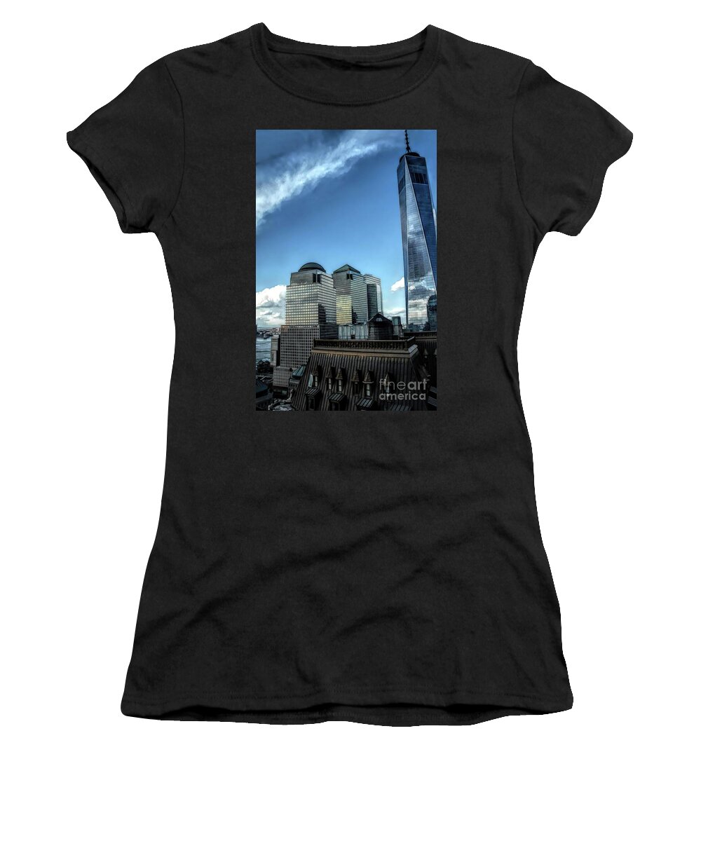 New York Women's T-Shirt featuring the photograph New York Financial District by Dyle Warren