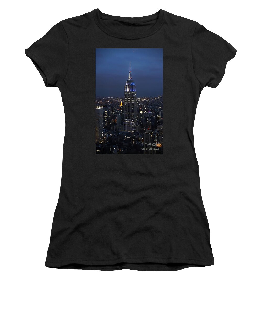 Empire State Building Women's T-Shirt featuring the photograph New York State of Mind by Lilliana Mendez