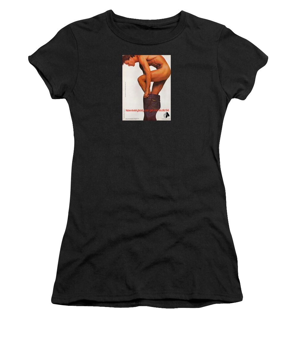 Americana Women's T-Shirt featuring the digital art Now Everybody can Get Into Studio 54 #1 by Kim Kent