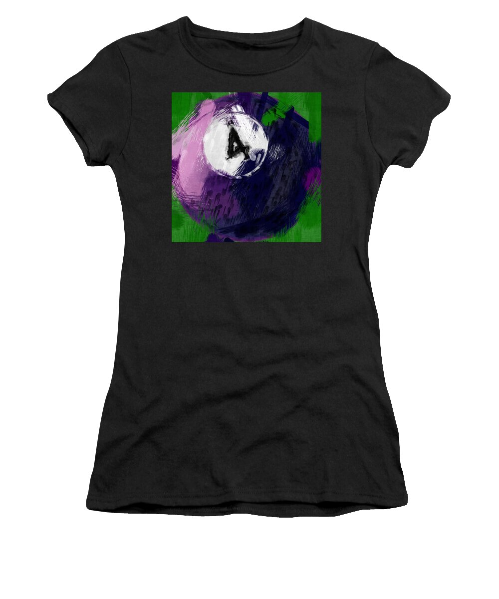 Four Women's T-Shirt featuring the photograph Number Four Billiards Ball Abstract by David G Paul