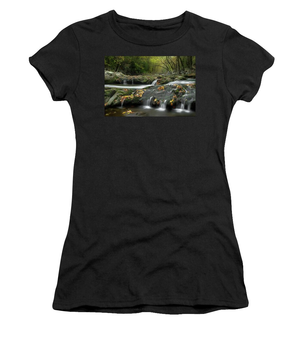 Smoky Mountain Stream Women's T-Shirt featuring the photograph October In The Smokies by Michael Eingle