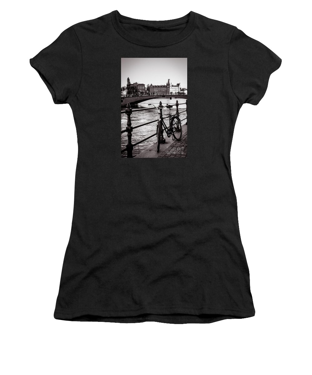 Bicycle Women's T-Shirt featuring the photograph Old bicycle in central Stockholm by RicardMN Photography