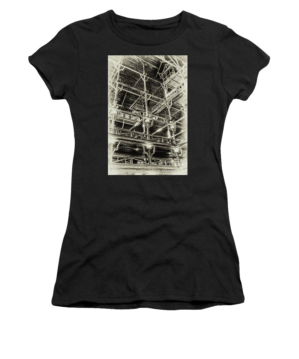 Yellowstone National Park Women's T-Shirt featuring the photograph Old Faithful Inn Interior 4 by Bob Phillips