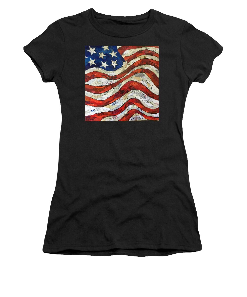 Flag Women's T-Shirt featuring the painting Old Glory II by Phiddy Webb