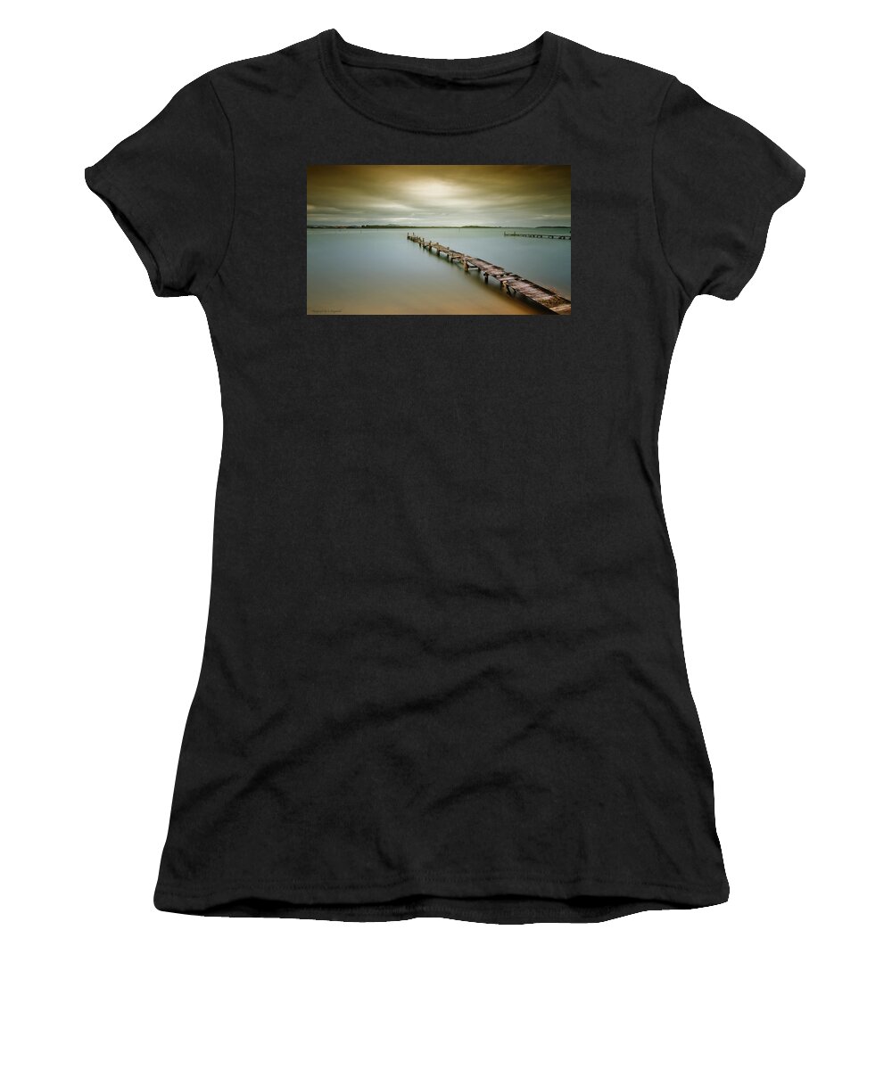 Manning Point Australia Women's T-Shirt featuring the photograph Old jetty 0010 by Kevin Chippindall