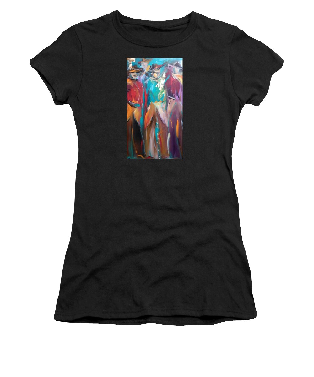 Western Women's T-Shirt featuring the painting On the ranch by Heather Roddy
