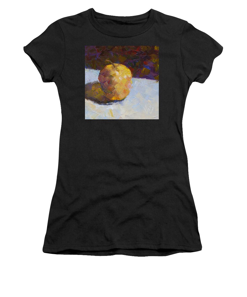 Opal Apple Women's T-Shirt featuring the painting Opal in Gold by Susan Woodward