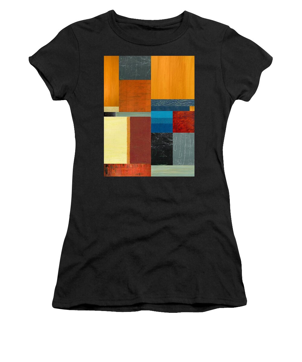 Multicolored Women's T-Shirt featuring the painting Orange Study with Compliments 3.0 by Michelle Calkins