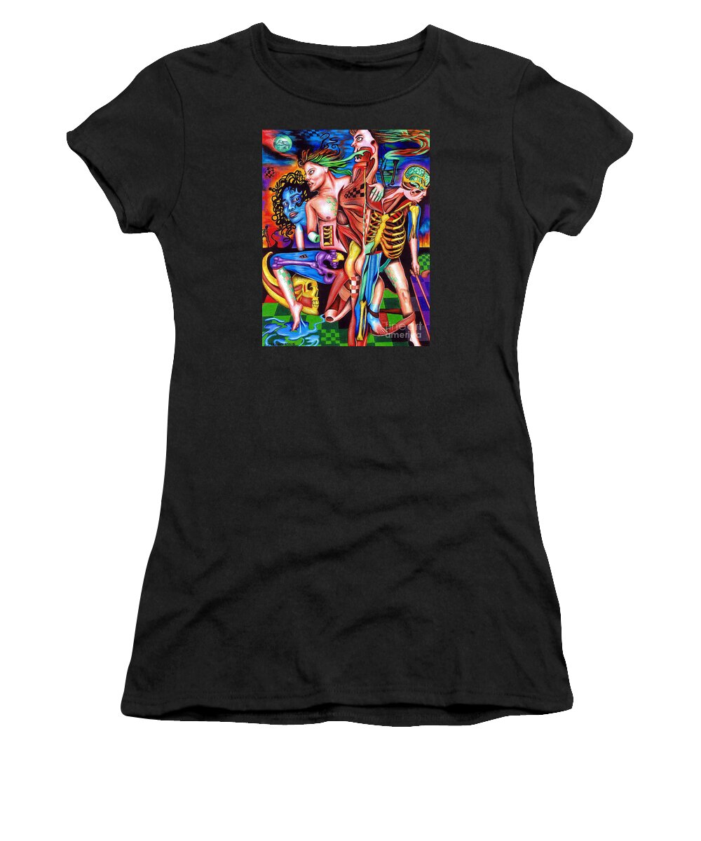 Anatomy Women's T-Shirt featuring the drawing Orchestration of Metaphysical Motion by Justin Jenkins