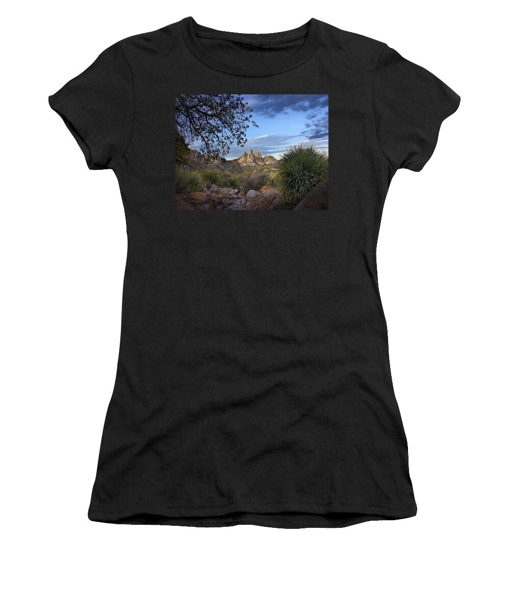 00438926 Women's T-Shirt featuring the photograph Organ Mountains Near Las Cruces New by Tim Fitzharris