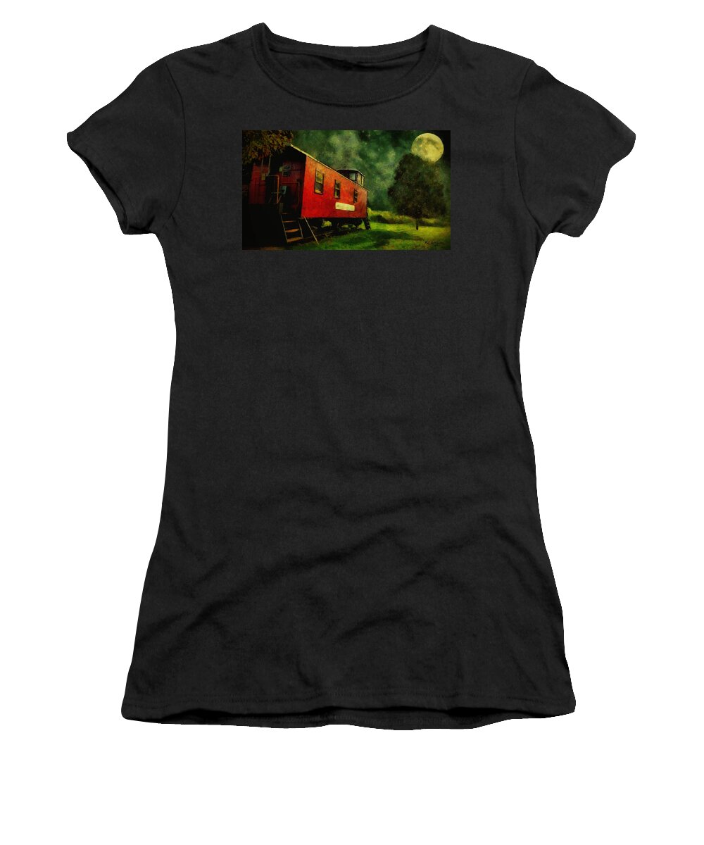 Caboose Women's T-Shirt featuring the painting Out to Pasture by RC DeWinter