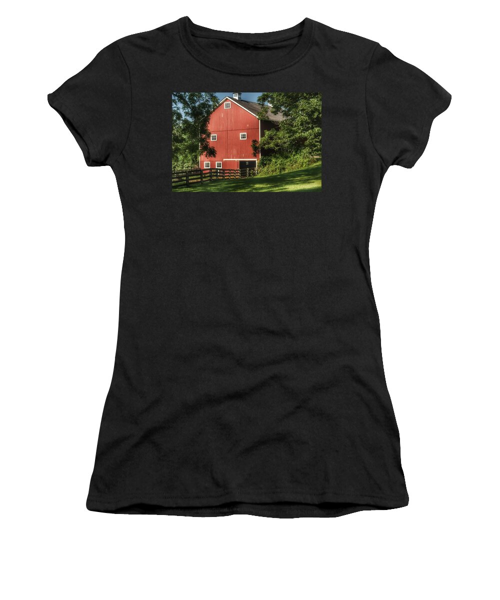 Barn Women's T-Shirt featuring the photograph 0035 - Oxford's Big Red I by Sheryl L Sutter