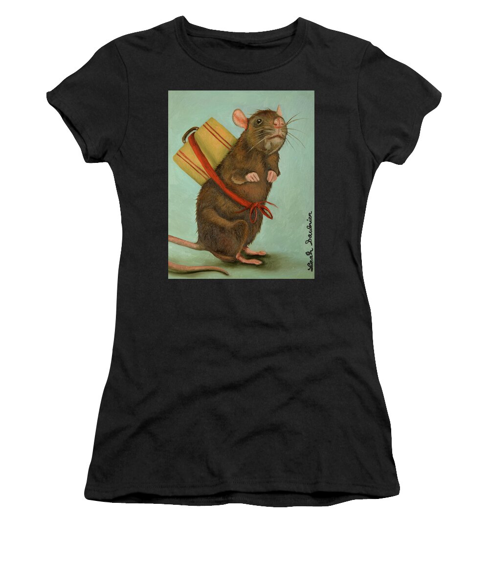 Pack Rat Women's T-Shirt featuring the painting Pack Rat by Leah Saulnier The Painting Maniac