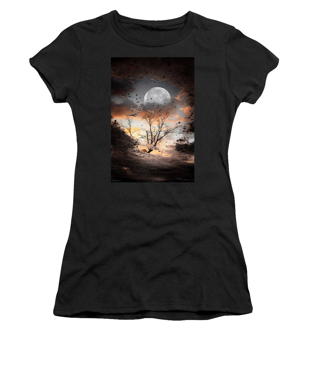 Moon Women's T-Shirt featuring the photograph Painted Puddle by Gray Artus