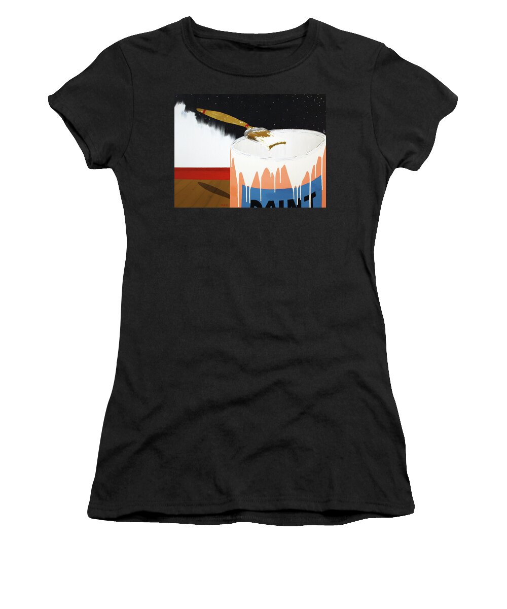 Abstract Art Women's T-Shirt featuring the painting Painting Out The Sky by Thomas Blood