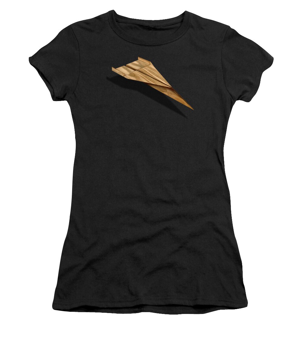 Aircraft Women's T-Shirt featuring the photograph Paper Airplanes of Wood 3 by YoPedro