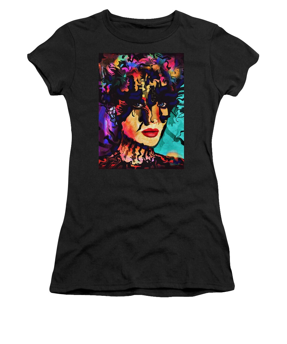 Face Women's T-Shirt featuring the mixed media Paradise Goddess by Natalie Holland
