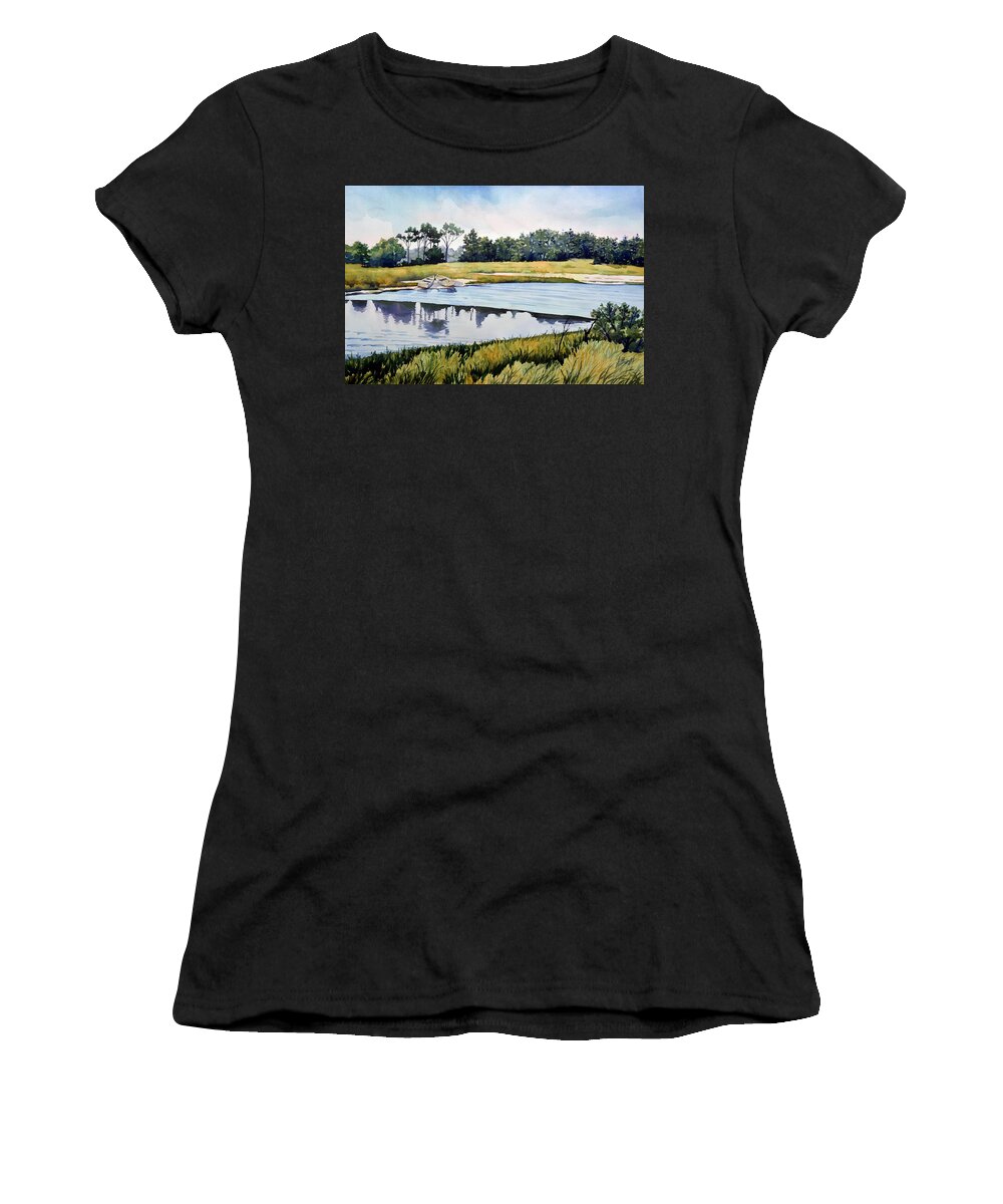 Landscape Women's T-Shirt featuring the painting Party of Two by Mick Williams